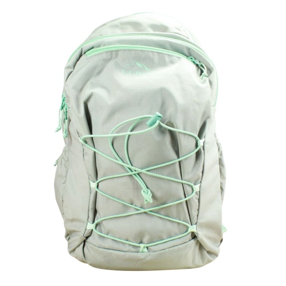 LL Bean Big Kids Comfort Carry Laptop Pack 30L School Trail Backpack Green Gray
